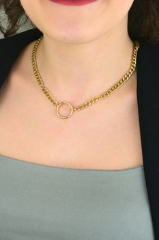 Pozłacany naszyjnik choker kółko pancerka 925 – modny (3).jpg