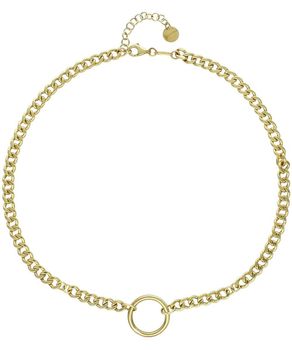 Pozłacany naszyjnik choker z kółkiem pancerka srebro 925 (1).jpg