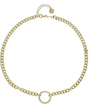 Pozłacany naszyjnik choker z kółkiem pancerka srebro 925 (2).jpg