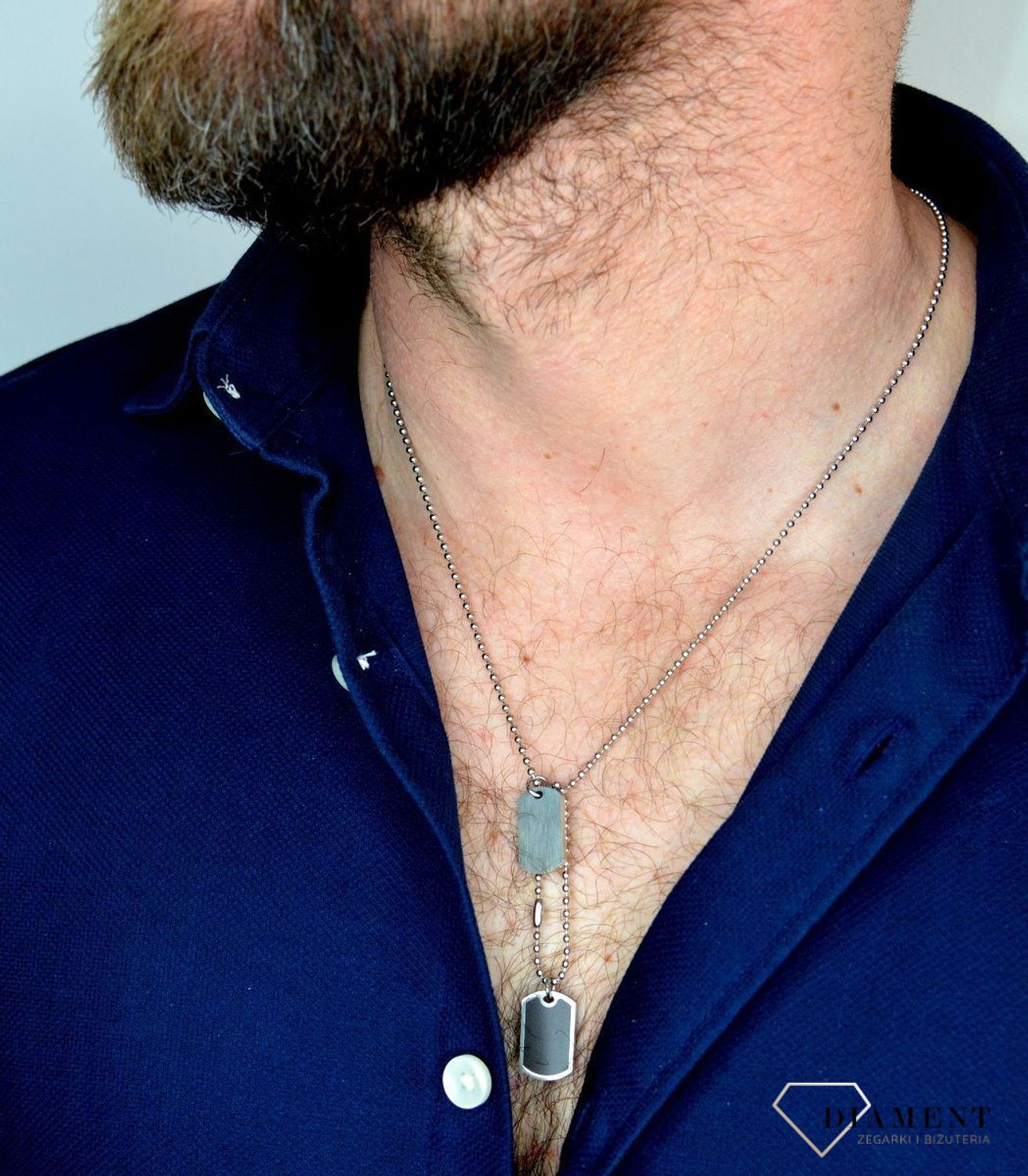 Naszyjnik stalowy nieśmiertelnik z dowolnym grawerem DIA-NSZ-CSPCA1942.jpg