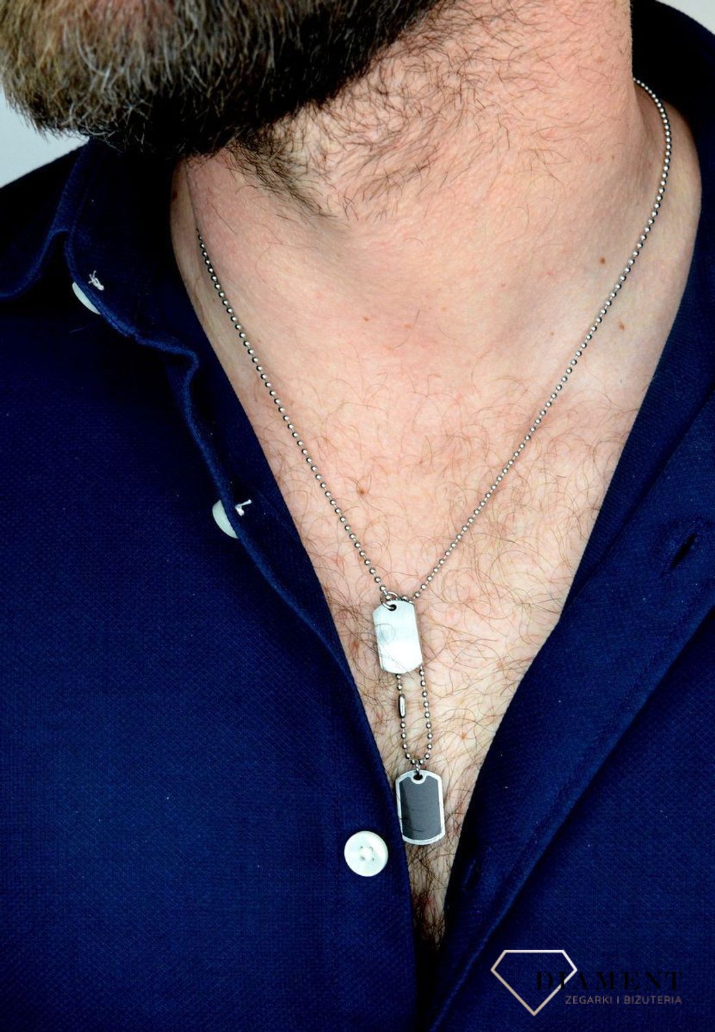 Naszyjnik stalowy nieśmiertelnik z dowolnym grawerem DIA-NSZ-CSPCA1942.jpg