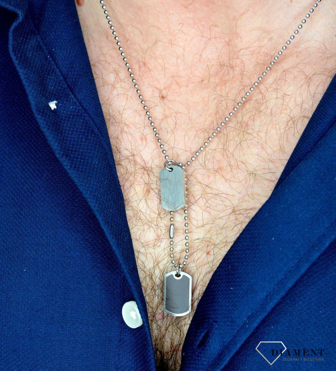 Naszyjnik stalowy nieśmiertelnik z dowolnym grawerem DIA-NSZ-CSPCA1942.jpg