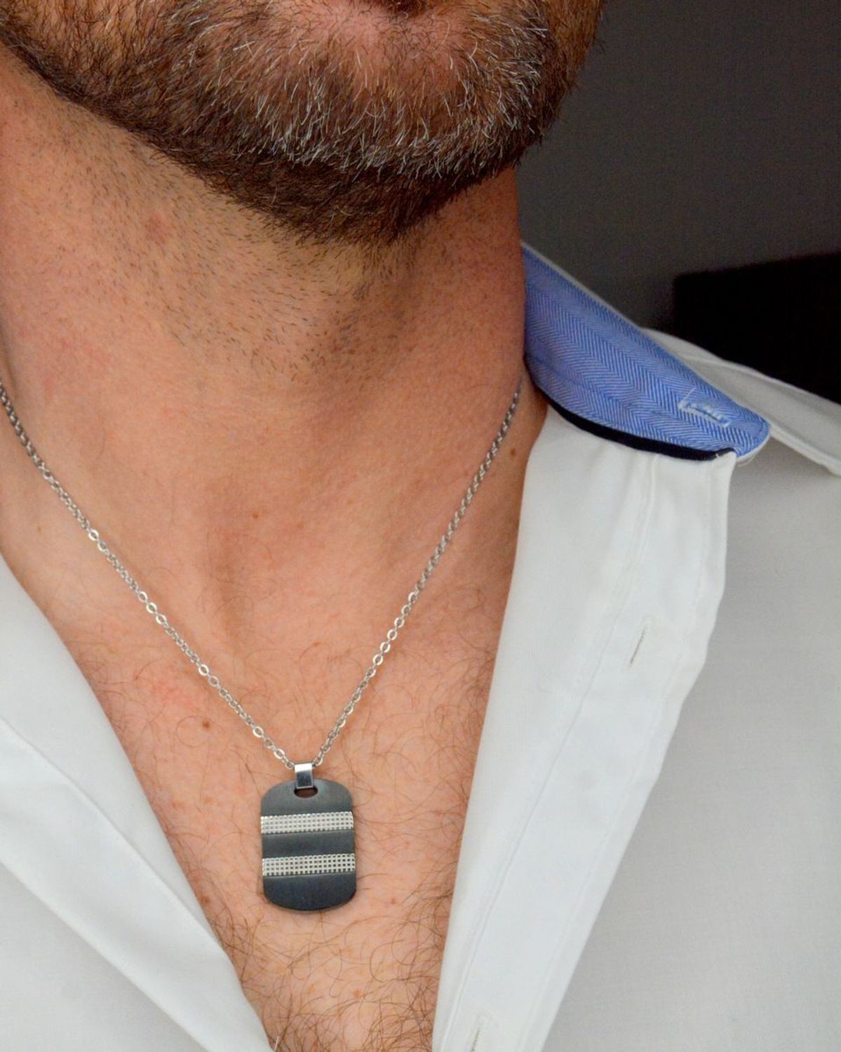 Naszyjnik męski nieśmiertelnik z możliwością graweru, biżuteria męska wykonany ze stali. Naszyjnik to wyjątkowy gadżet dla każdego mężczyzny, który podkreśli styl każdego faceta niezależnie od wieku1.jpg