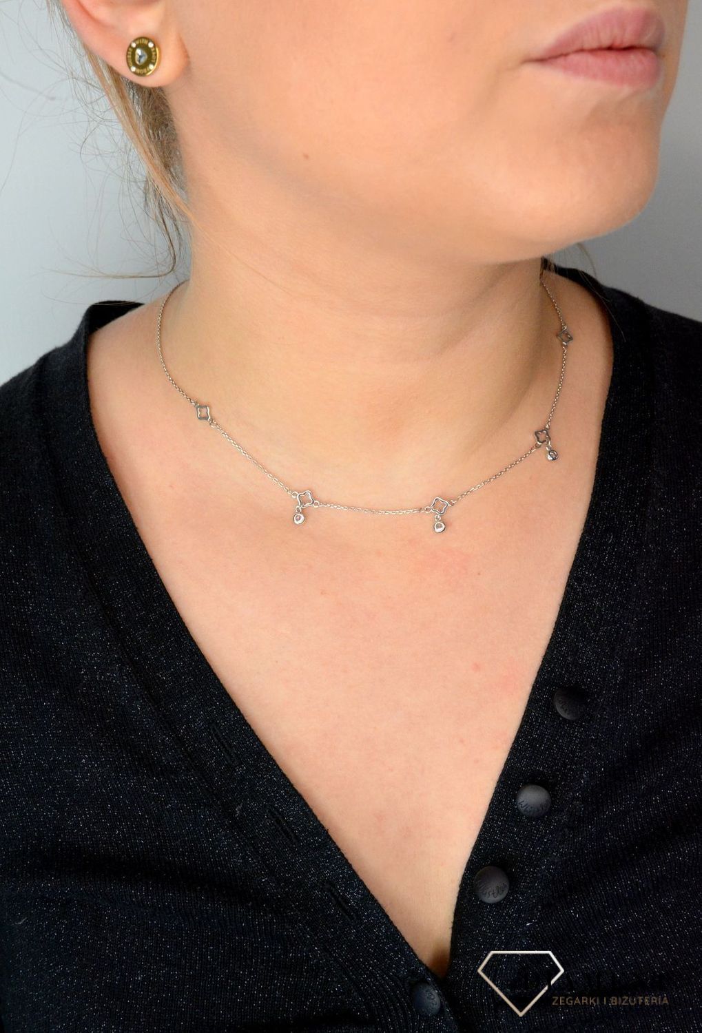 Srebrny naszyjnik celebrytka z cyrkoniami i kwiatki DIA-NSZ-CYRKONIE1-925.jpg