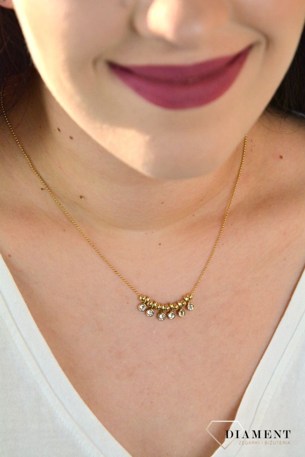 Naszyjnik pozłacany z cyrkoniami DIA-NSZ-CYRKONIE7-925.jpg
