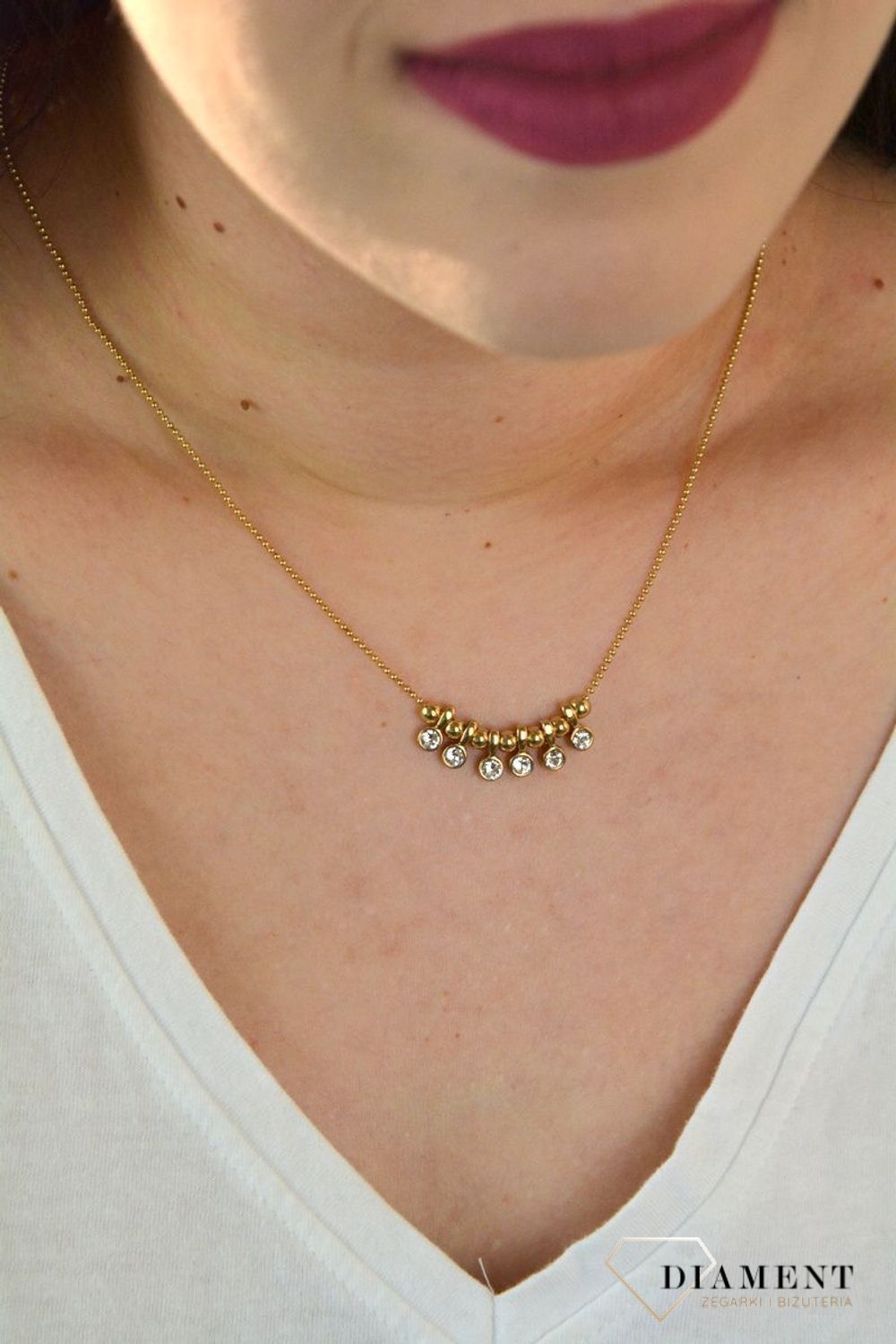 Naszyjnik pozłacany z cyrkoniami DIA-NSZ-CYRKONIE7-925.jpg