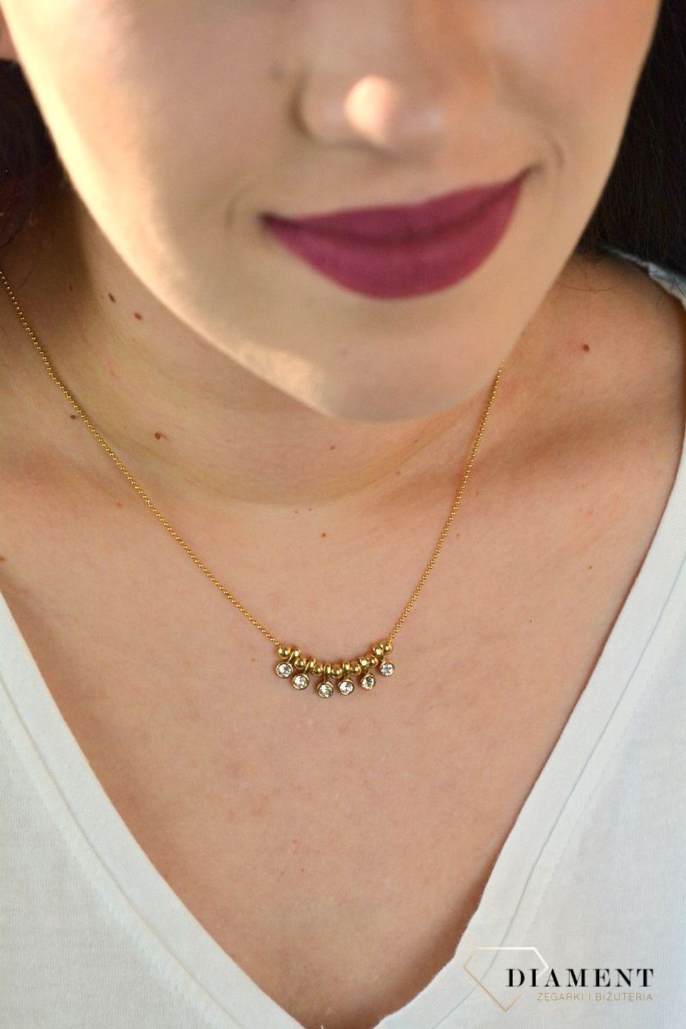 Naszyjnik pozłacany z cyrkoniami DIA-NSZ-CYRKONIE7-925.jpg