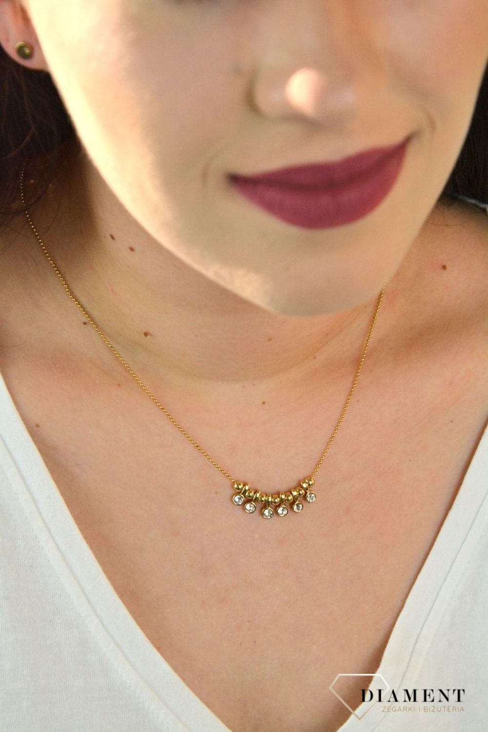 Naszyjnik pozłacany z cyrkoniami DIA-NSZ-CYRKONIE7-925.jpg