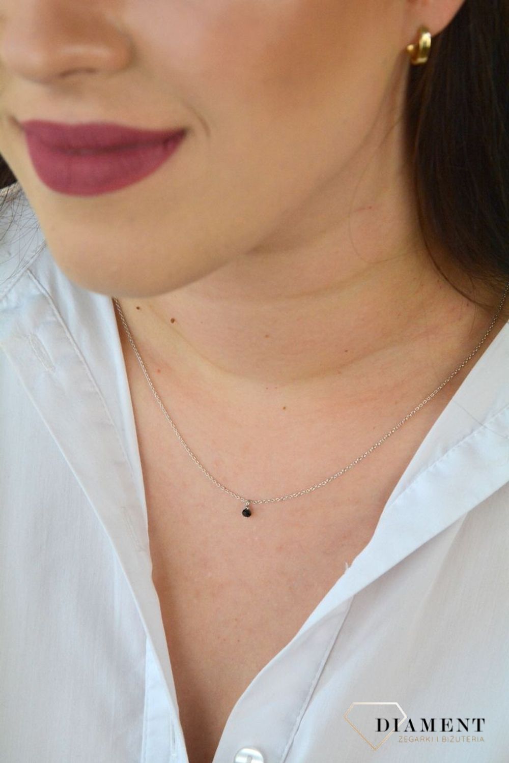 Naszyjnik srebrna celebrytka 925 czarna cyrkonia DIA-NSZ-CZARNA-CYRKONIA-925.jpg