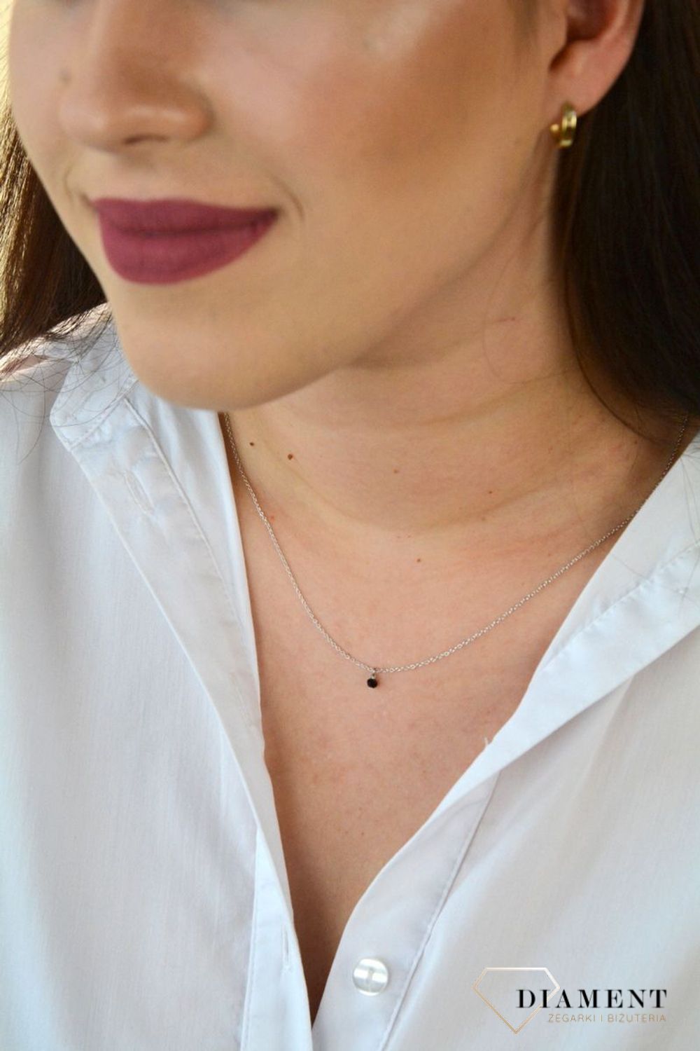 Naszyjnik srebrna celebrytka 925 czarna cyrkonia DIA-NSZ-CZARNA-CYRKONIA-925.jpg