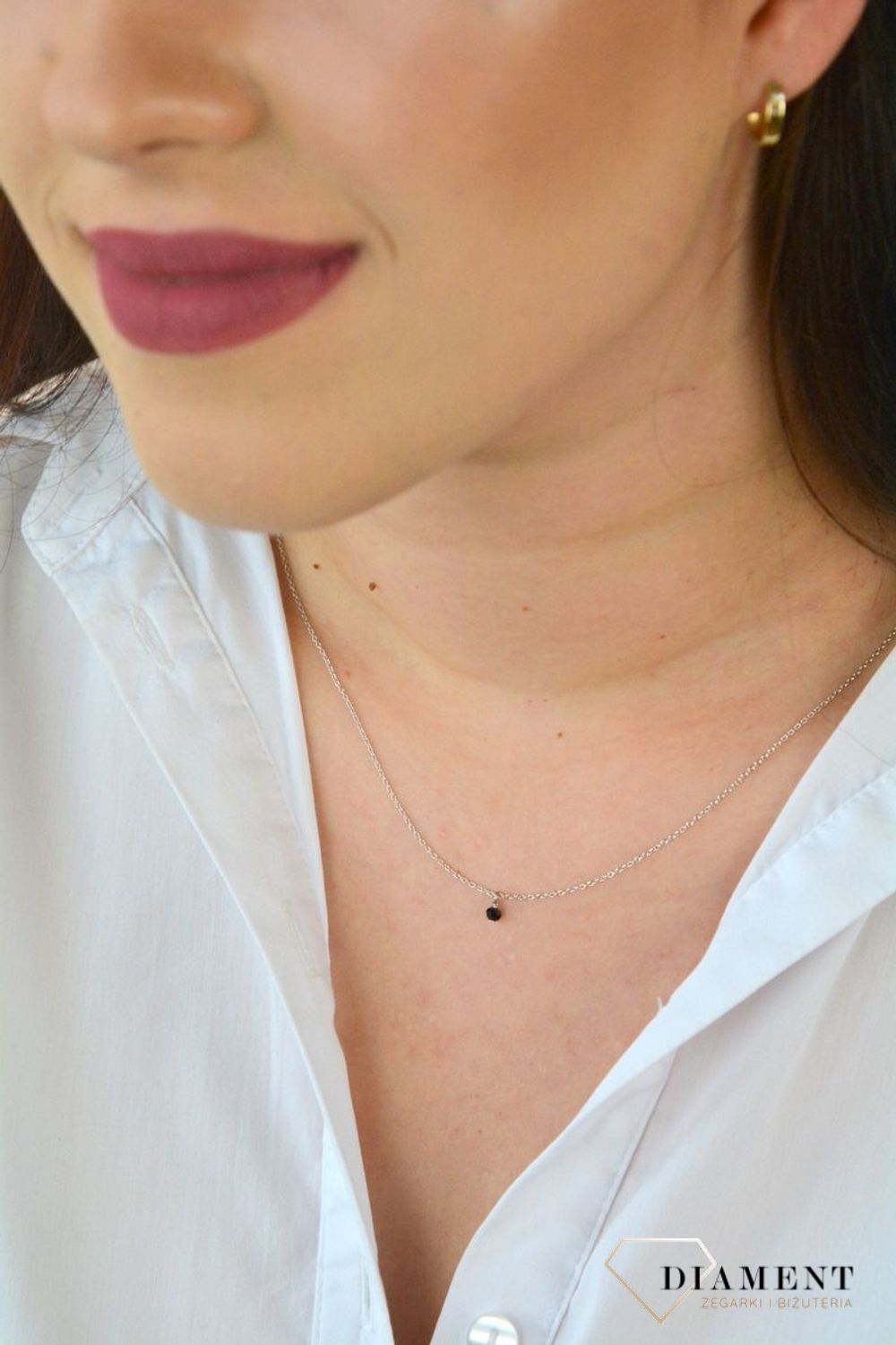 Naszyjnik srebrna celebrytka 925 czarna cyrkonia DIA-NSZ-CZARNA-CYRKONIA-925.jpg