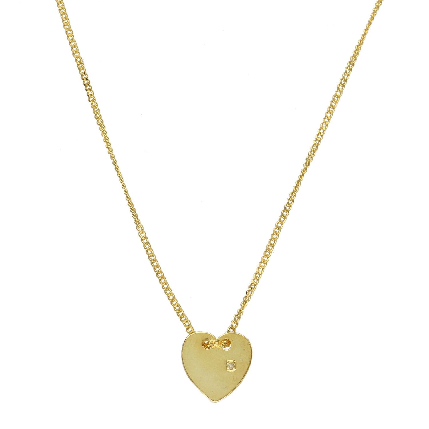 Srebrny naszyjnik celebrytka serce z brylancikiem pozłacane DIA-NSZ-DIAMENT-SERCE-Z-925.jpg