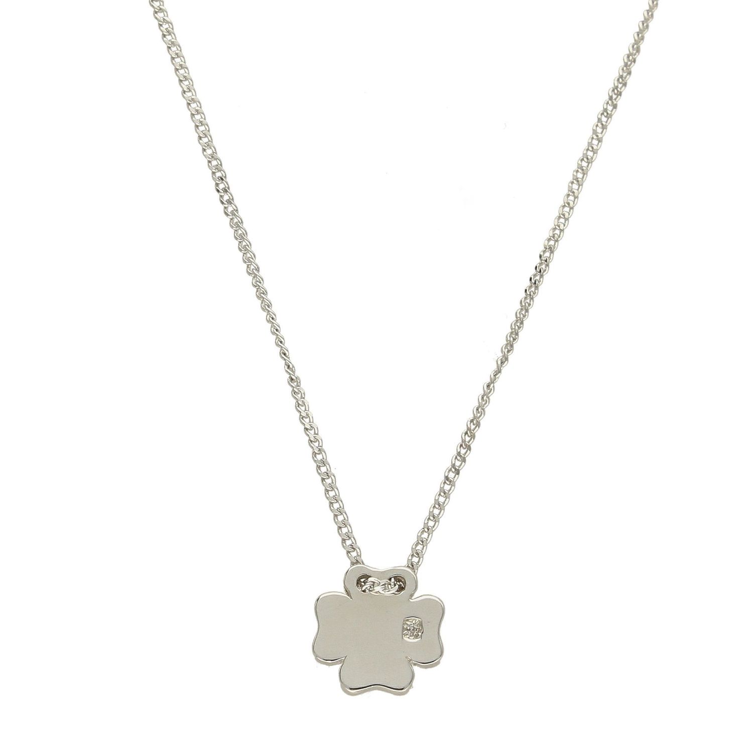 Srebrny naszyjnik celebrytka koniczynka z brylancikiem DIA-NSZ-DIAMENT4-925.jpg