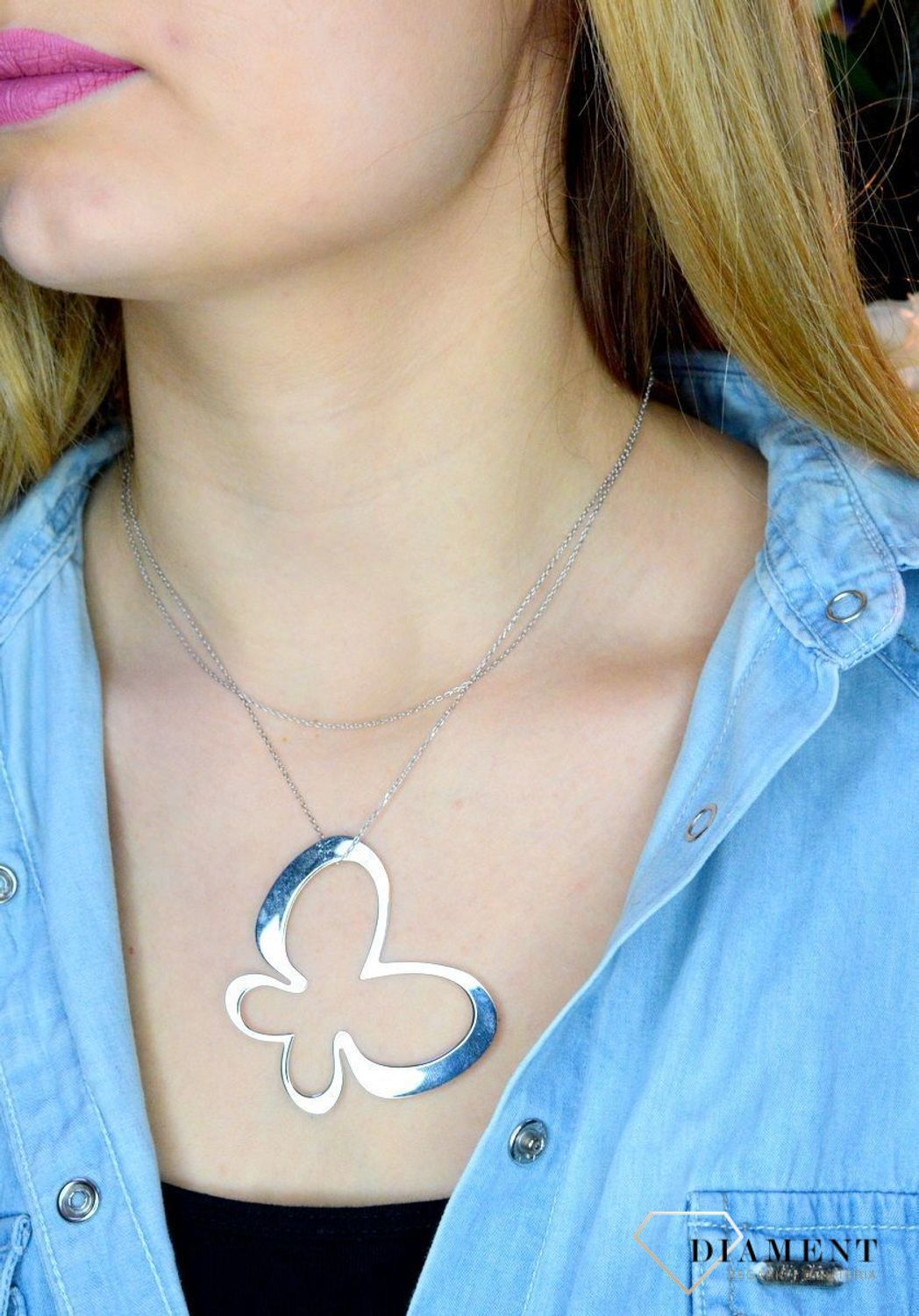 Srebrny naszyjnik 85 cm duży motyl DIA-NSZ-DUZY-MOTYL-925. Długi naszyjnik z zapięciem na karabińczyk. Naszyjnik z dużą zawieszką w kształcie motyla. Długi naszyjnik z zapięciem na karabińczyk. Naszyjnik z dużą zawieszką w ks.jpg