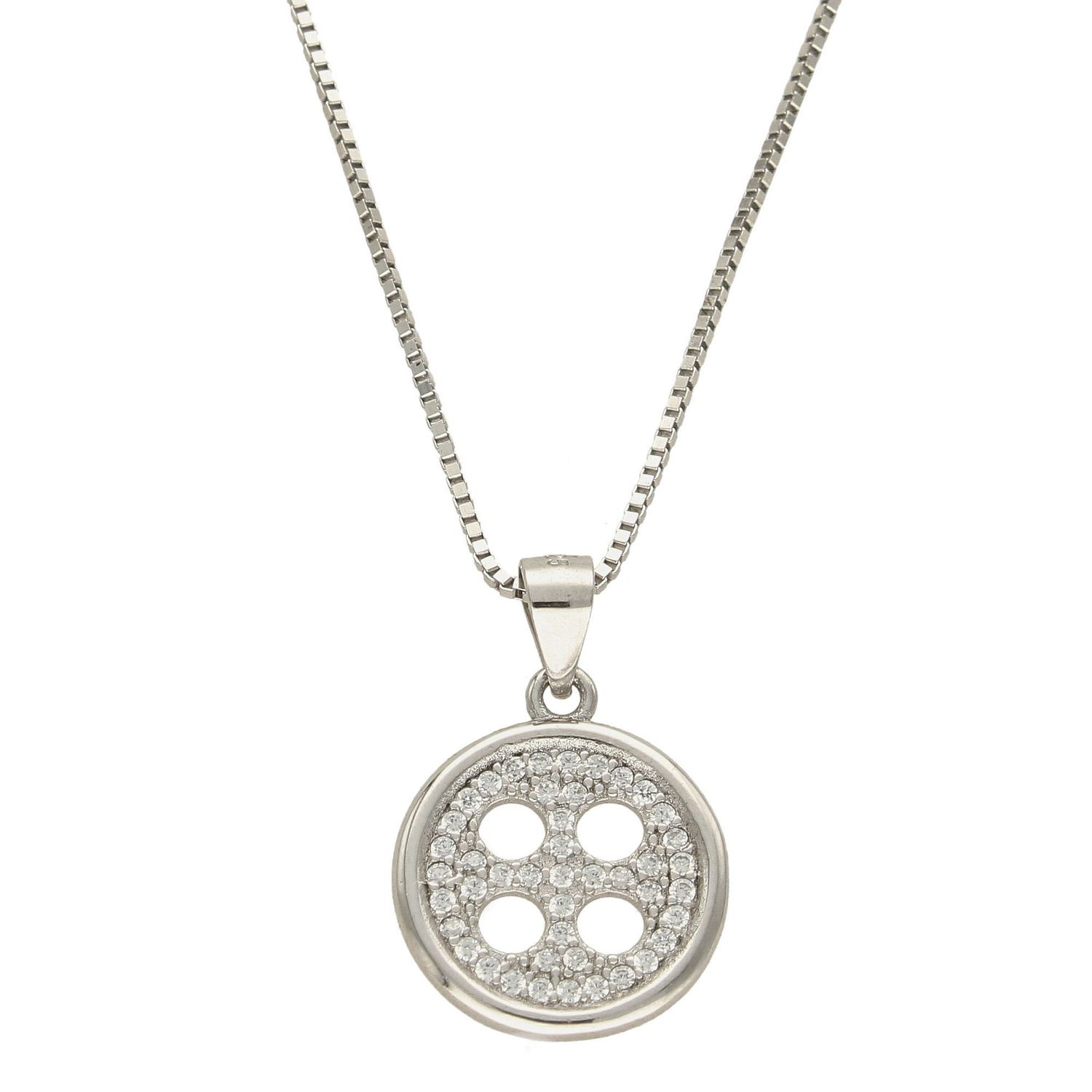 Srebrny naszyjnik celebrytka zawieszka Guzik z cyrkonią DIA-NSZ-GUZIK1-925.jpg