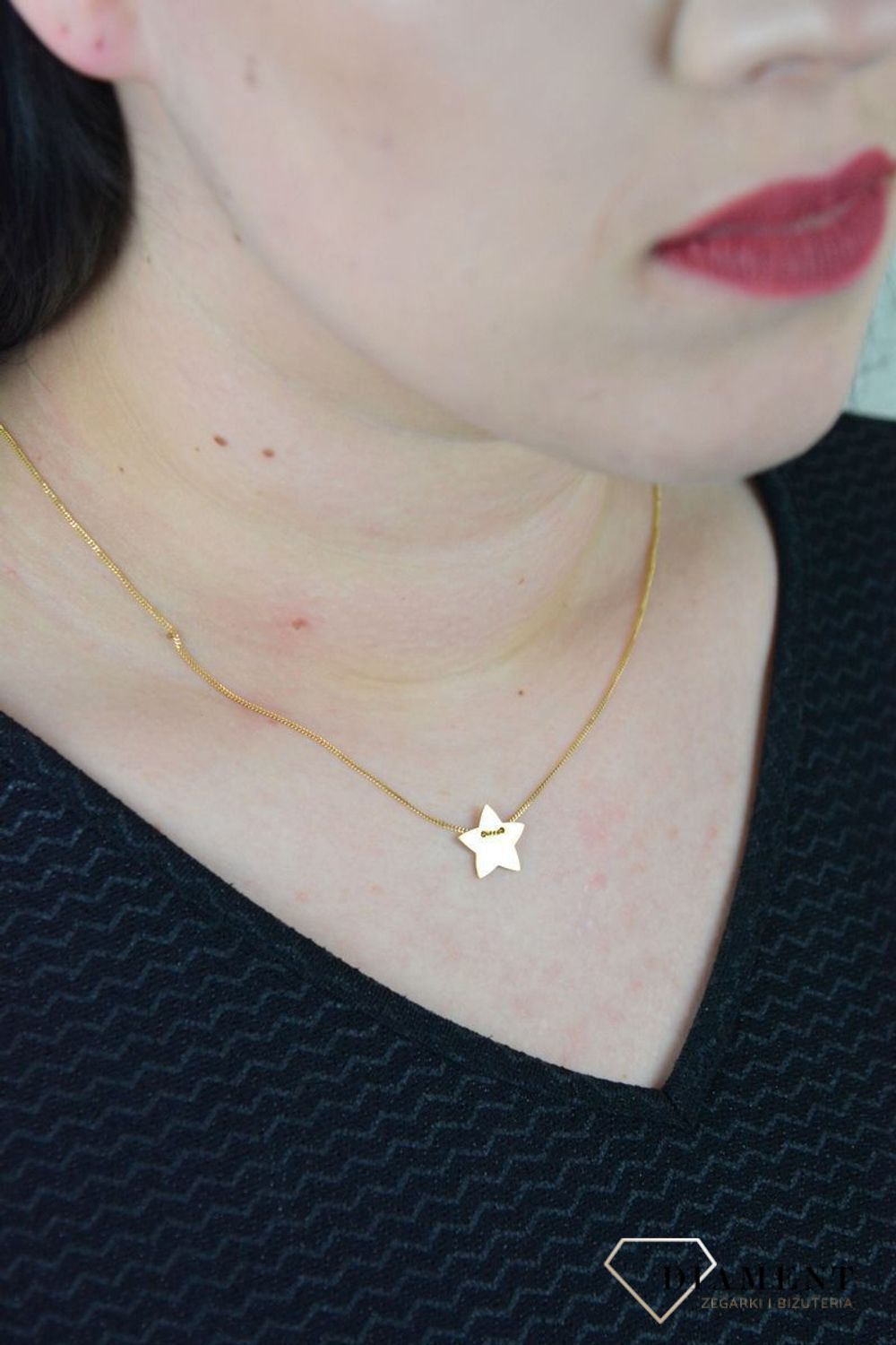Naszyjnik celebrytka pozłacana z gwiazdką DIA-NSZ-GWIAZDKA1-Z925.jpg