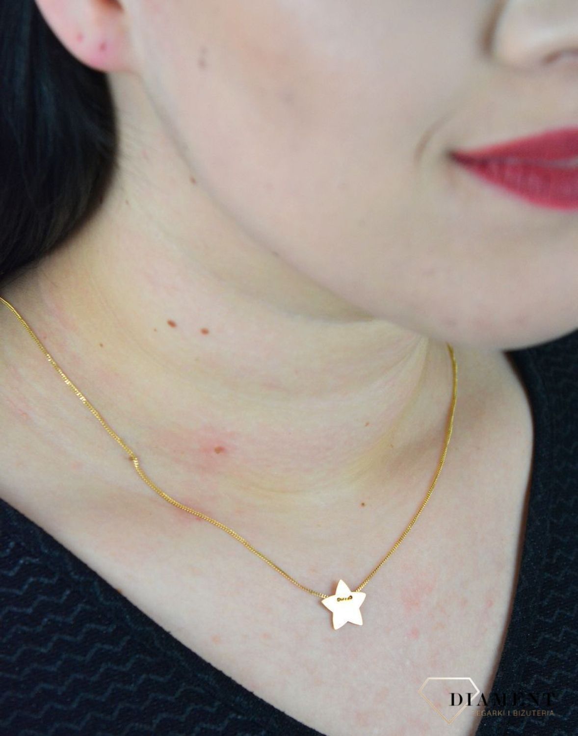 Naszyjnik celebrytka pozłacana z gwiazdką DIA-NSZ-GWIAZDKA1-Z925.jpg