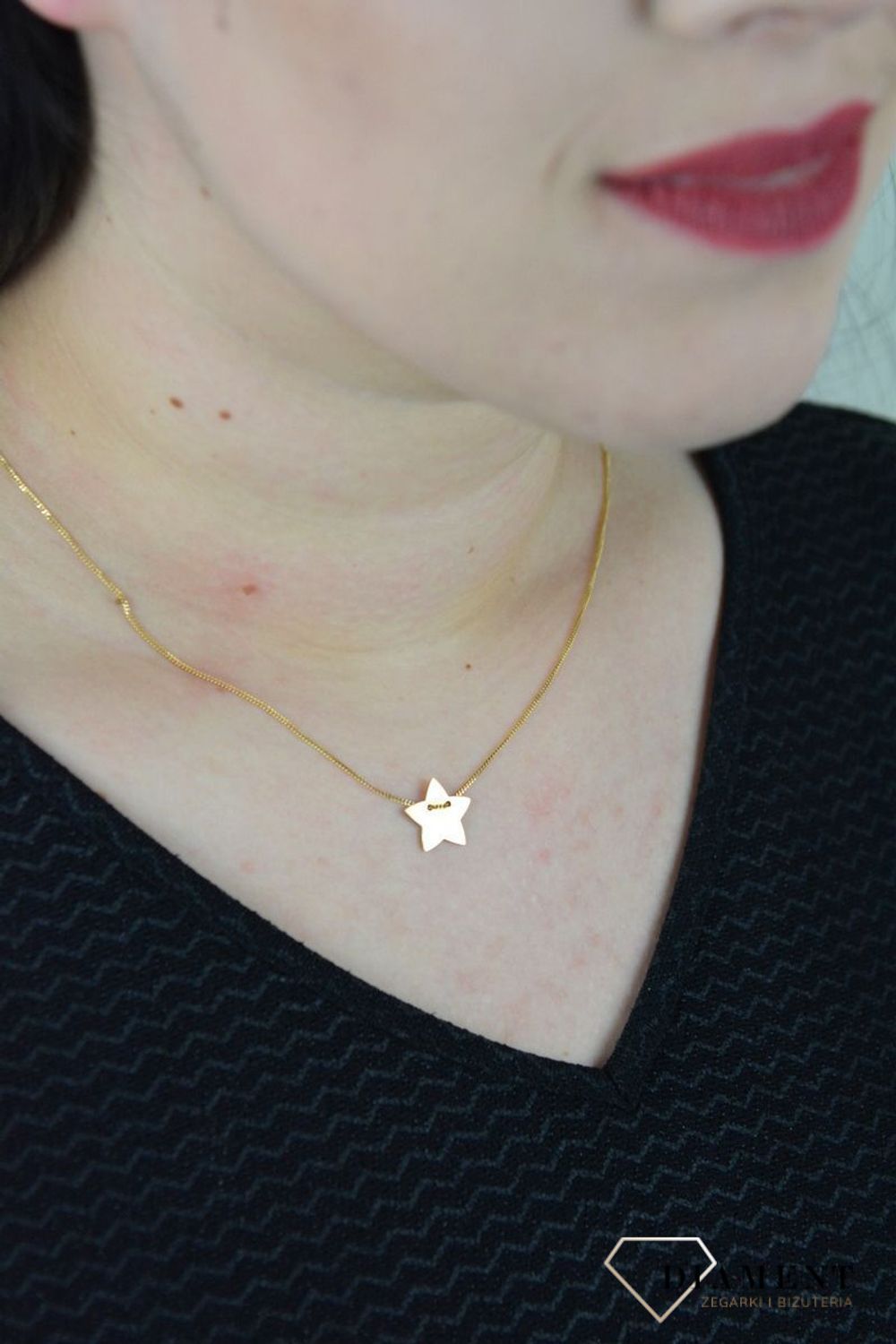 Naszyjnik celebrytka pozłacana z gwiazdką DIA-NSZ-GWIAZDKA1-Z925.jpg