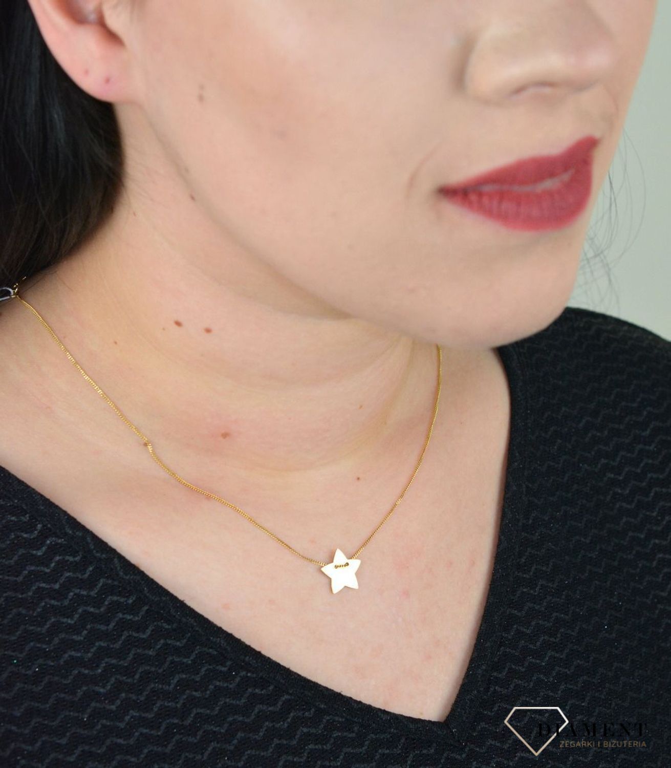 Naszyjnik celebrytka pozłacana z gwiazdką DIA-NSZ-GWIAZDKA1-Z925.jpg