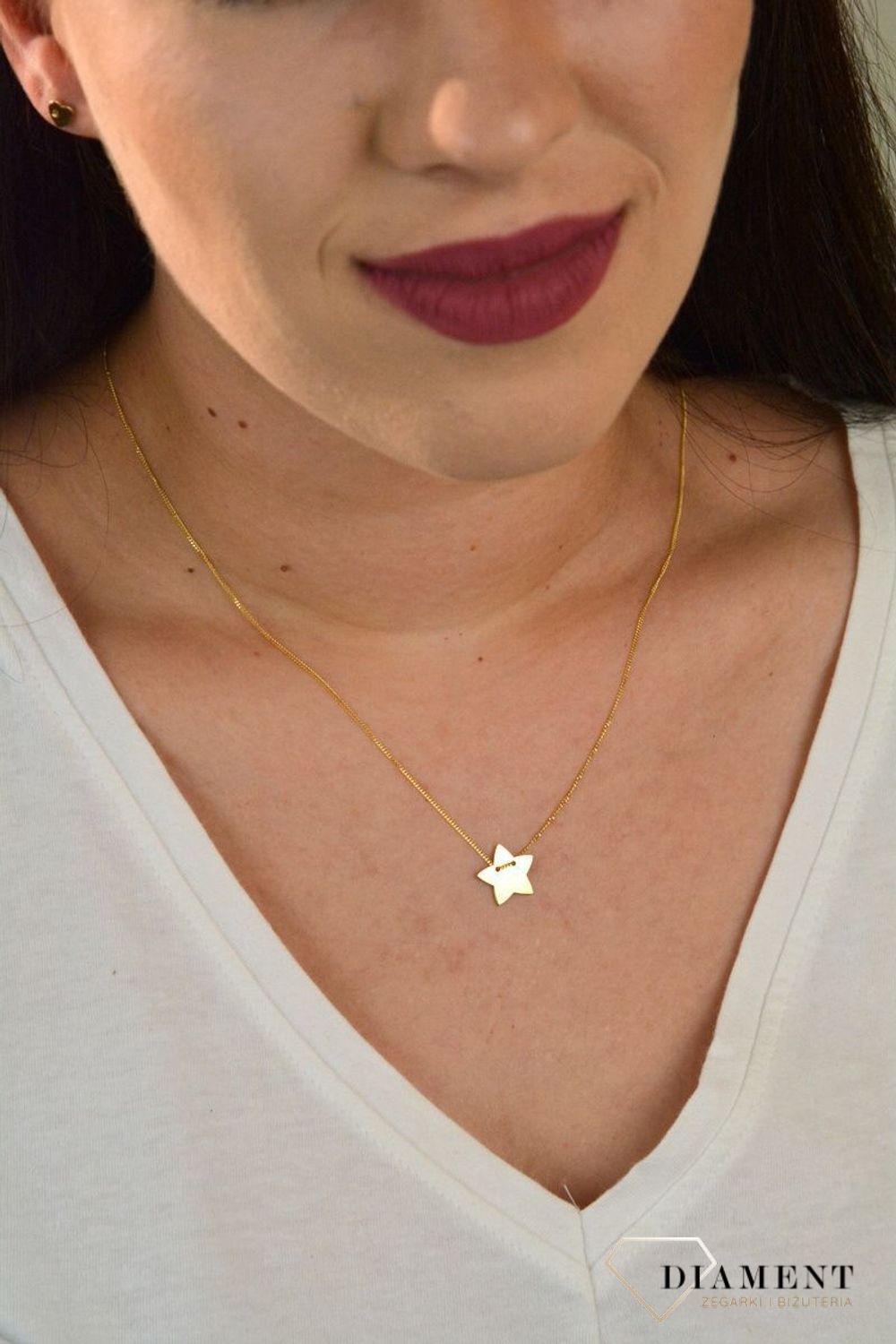 Naszyjnik celebrytka pozłacana z gwiazdką DIA-NSZ-GWIAZDKA1-Z925.jpg