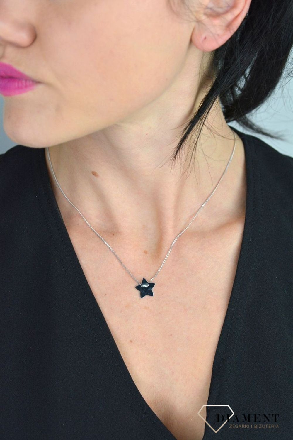 Srebrny naszyjnik celebrytka gładka Gwiazdka DIA-NSZ-GWIAZDKA7-925.jpg
