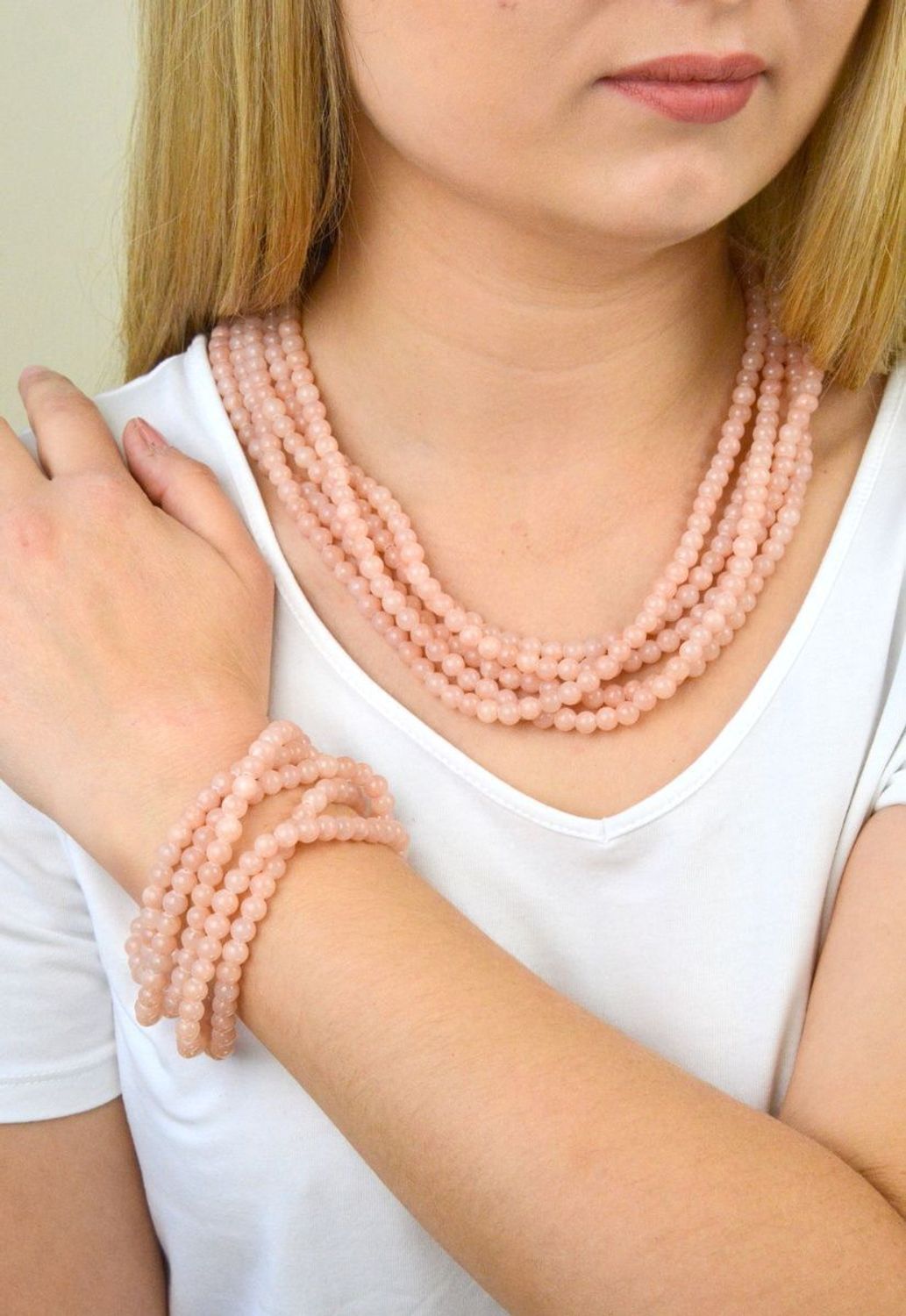 Naszyjnik damski kamienie naturalne Jadeit DIA-NSZ-JADEIT-STAL. Naszyjnik z kamieniami naturalnymi..jpg