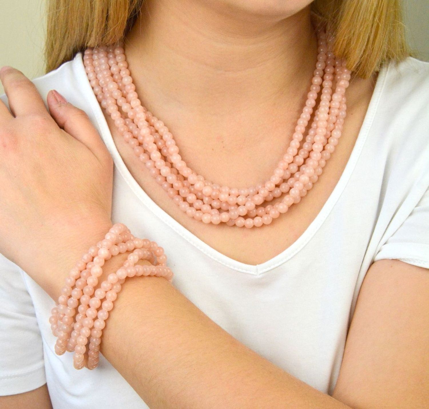 Naszyjnik damski kamienie naturalne Jadeit DIA-NSZ-JADEIT-STAL. Naszyjnik z kamieniami naturalnymi..jpg