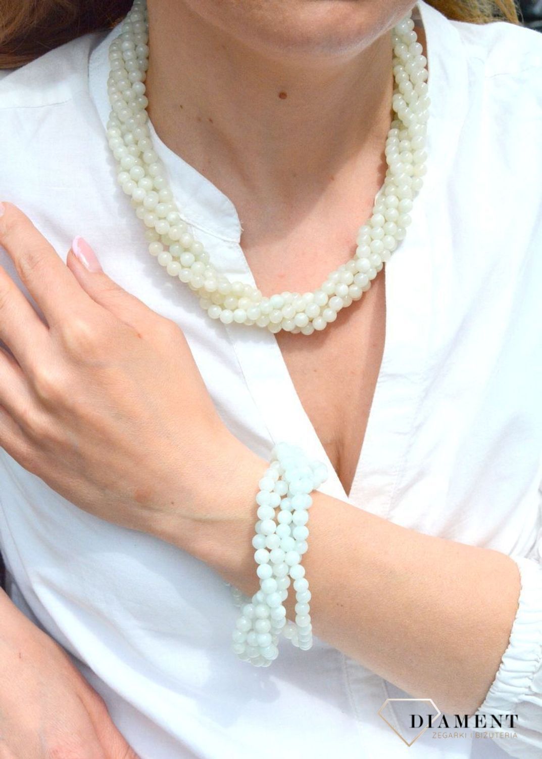 Naszyjnik damski kamienie naturalne Jasny Jadeit DIA-NSZ-JADEIT3-STAL.jpg