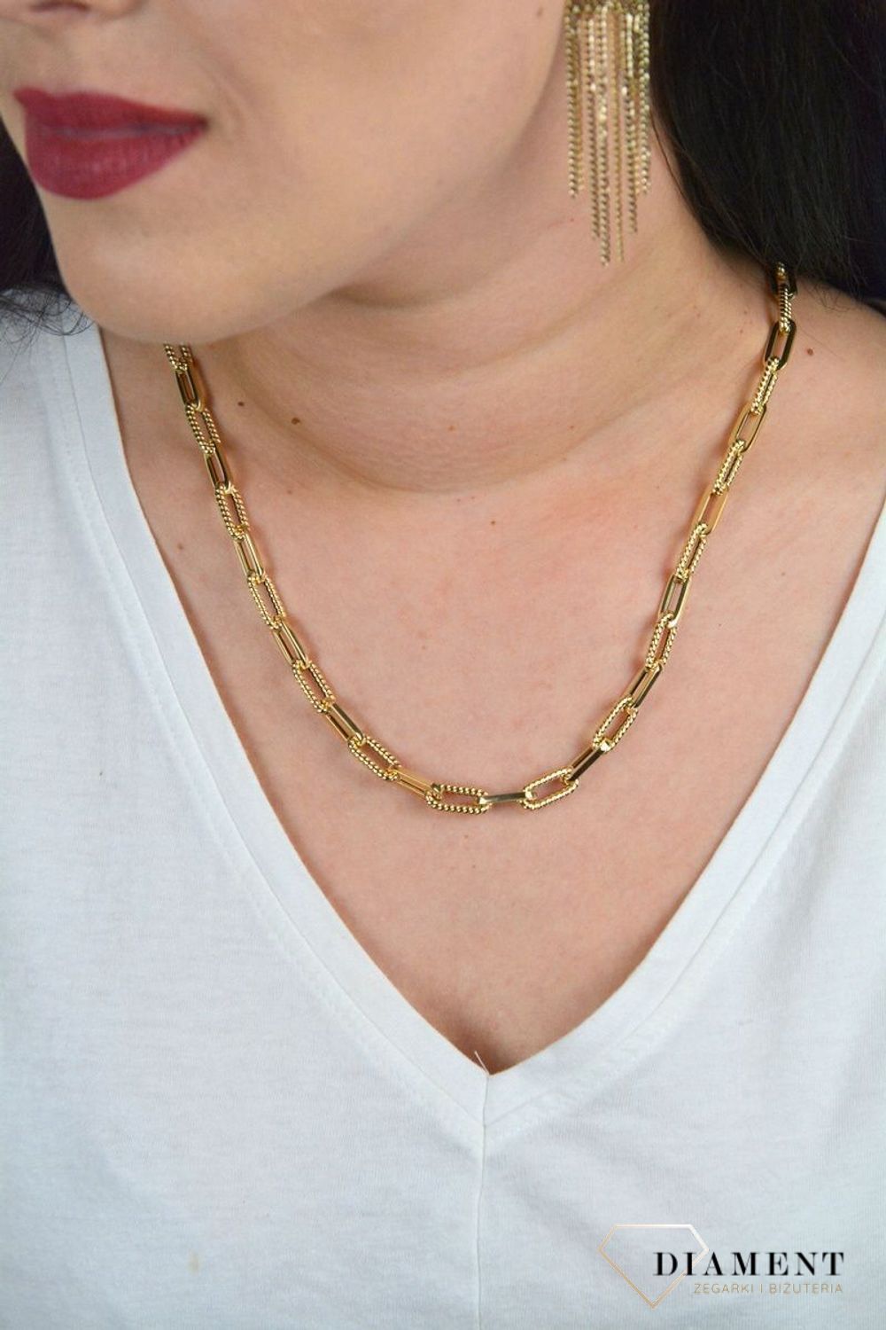 Złoty naszyjnik łańcuszek z równych ogniw gładkie i grawerowane DIA-NSZ-K2000--585.jpg
