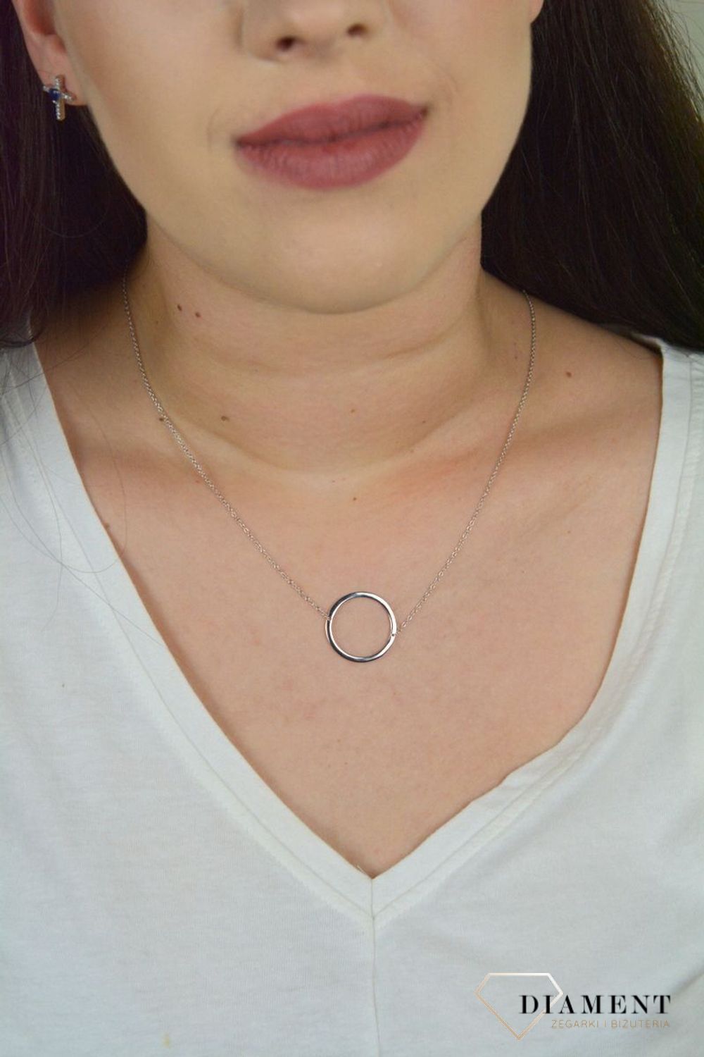 Srebrny naszyjnik celebrytka z zawieszką gładkie koło DIA-NSZ-KOLKO11-925.jpg