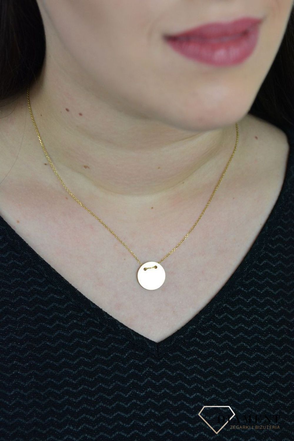 Srebrny naszyjnik celebrytka pozłacana duże kółeczko DIA-NSZ-KOLKO14-Z-925.jpg