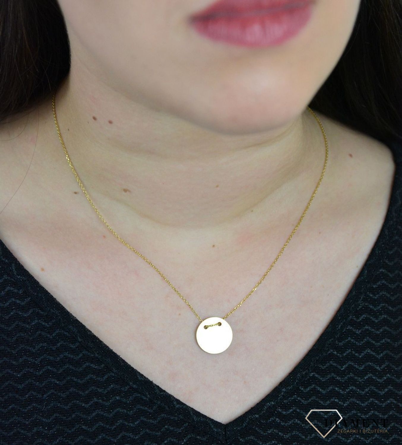 Srebrny naszyjnik celebrytka pozłacana duże kółeczko DIA-NSZ-KOLKO14-Z-925.jpg