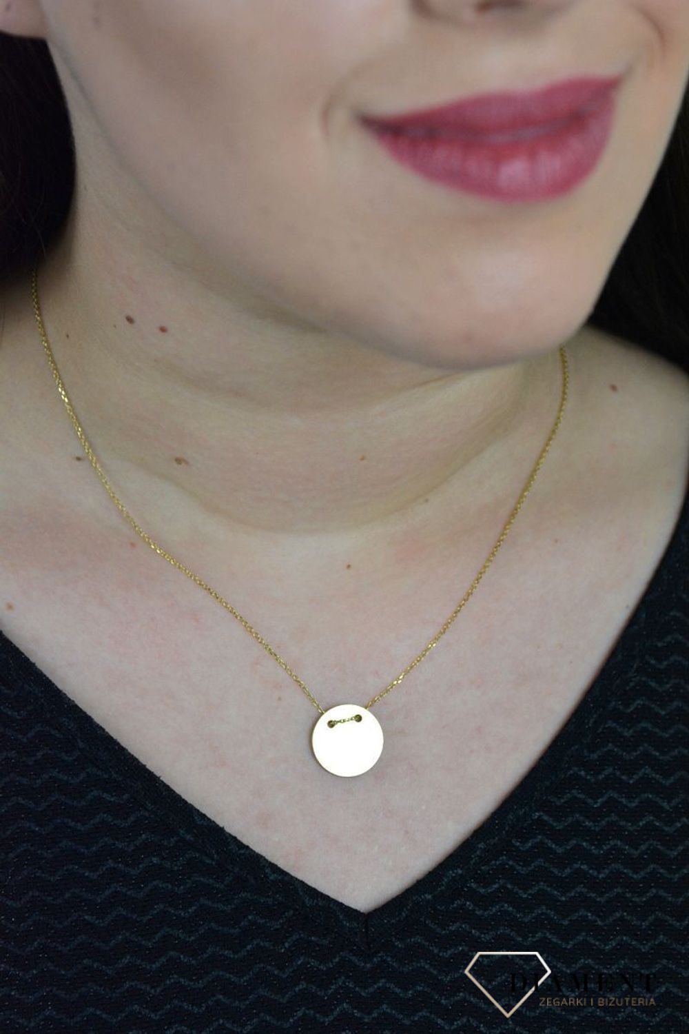 Srebrny naszyjnik celebrytka pozłacana duże kółeczko DIA-NSZ-KOLKO14-Z-925.jpg