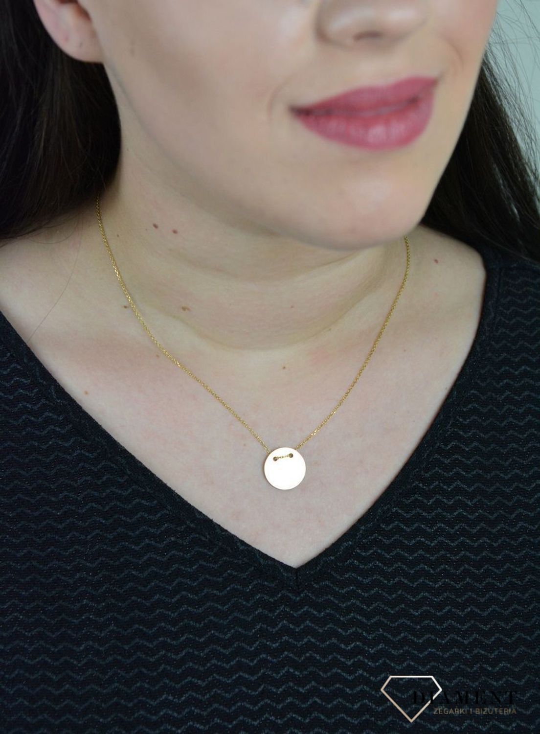 Srebrny naszyjnik celebrytka pozłacana duże kółeczko DIA-NSZ-KOLKO14-Z-925.jpg