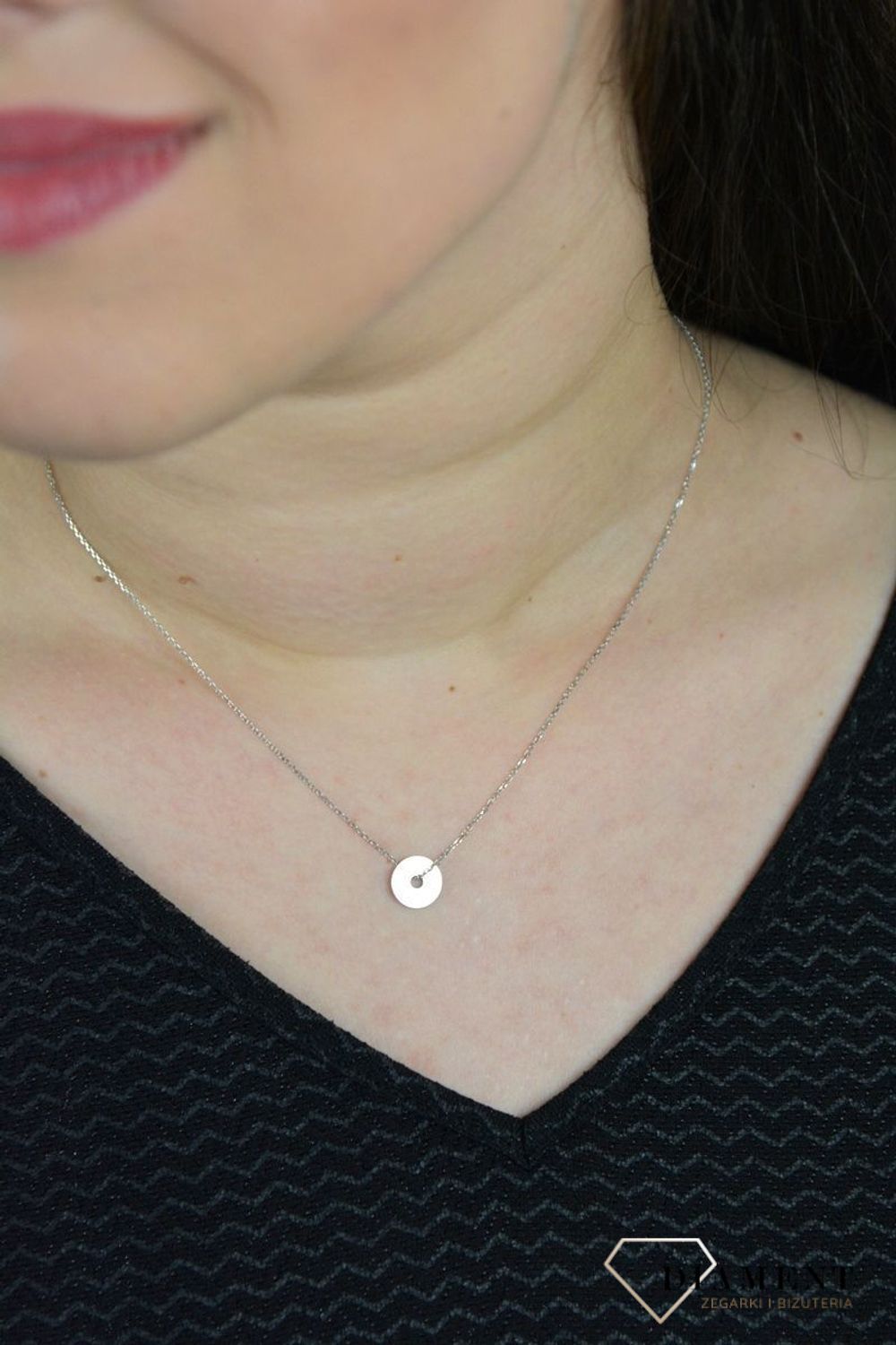 Srebrny naszyjnik celebrytka gładkie koło DIA-NSZ-KOLKO16-925.jpg