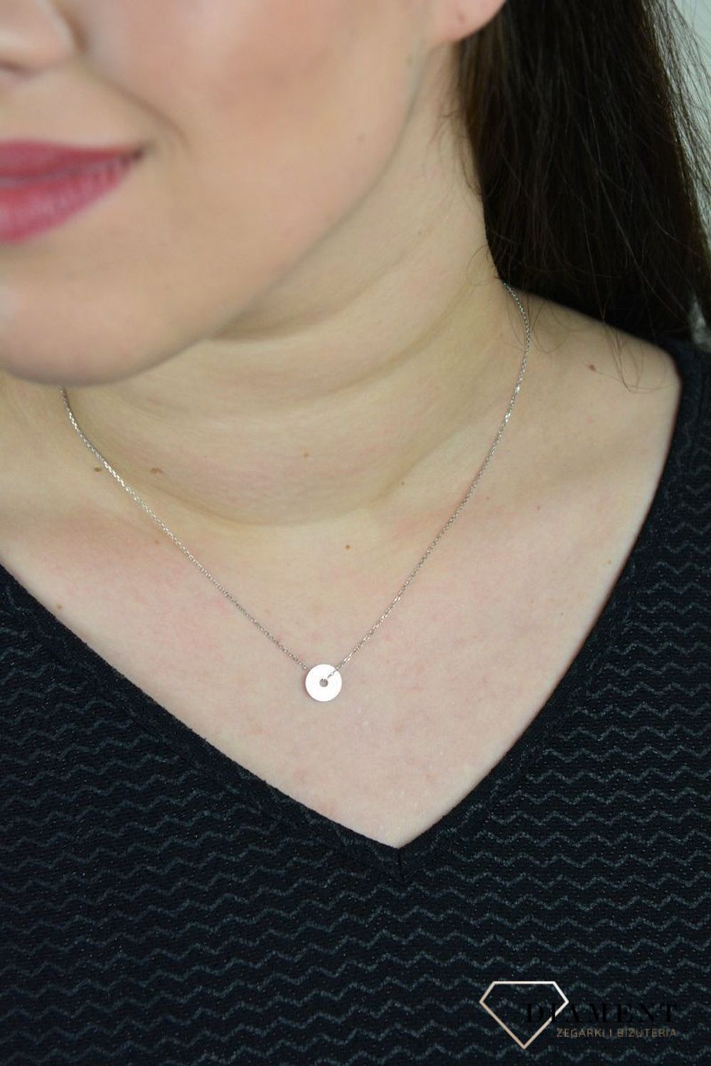 Srebrny naszyjnik celebrytka gładkie koło DIA-NSZ-KOLKO16-925.jpg