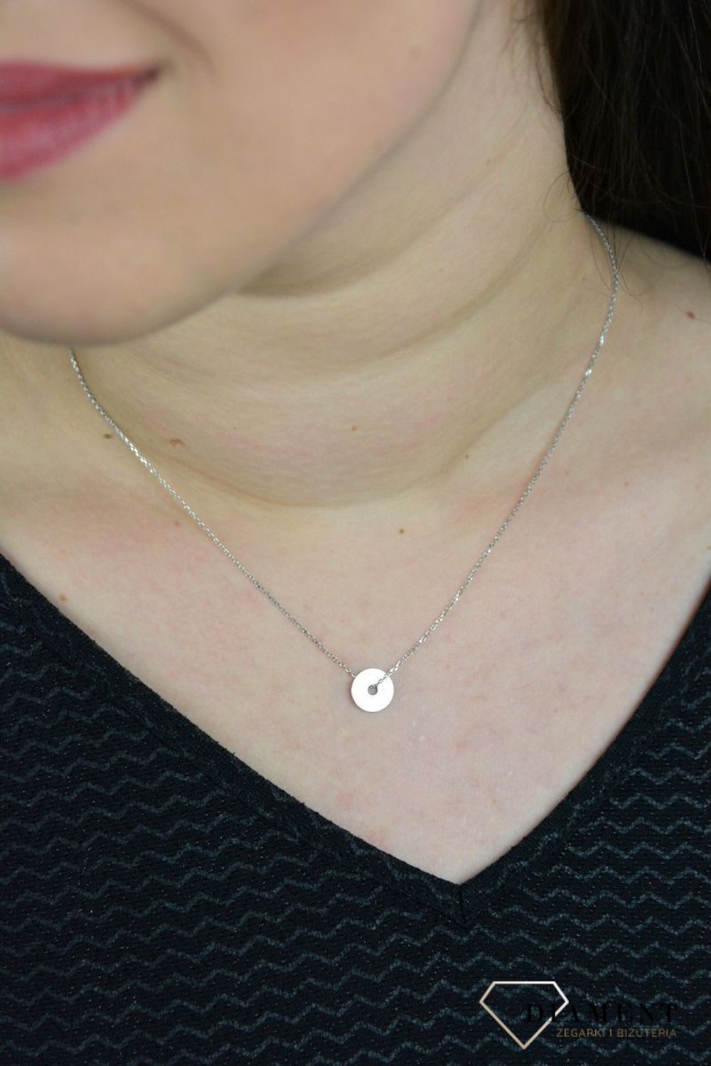 Srebrny naszyjnik celebrytka gładkie koło DIA-NSZ-KOLKO16-925.jpg