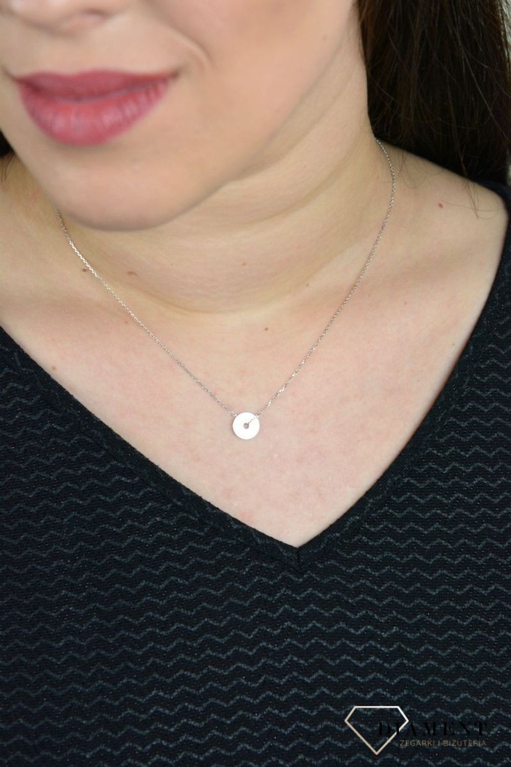 Srebrny naszyjnik celebrytka gładkie koło DIA-NSZ-KOLKO16-925.jpg