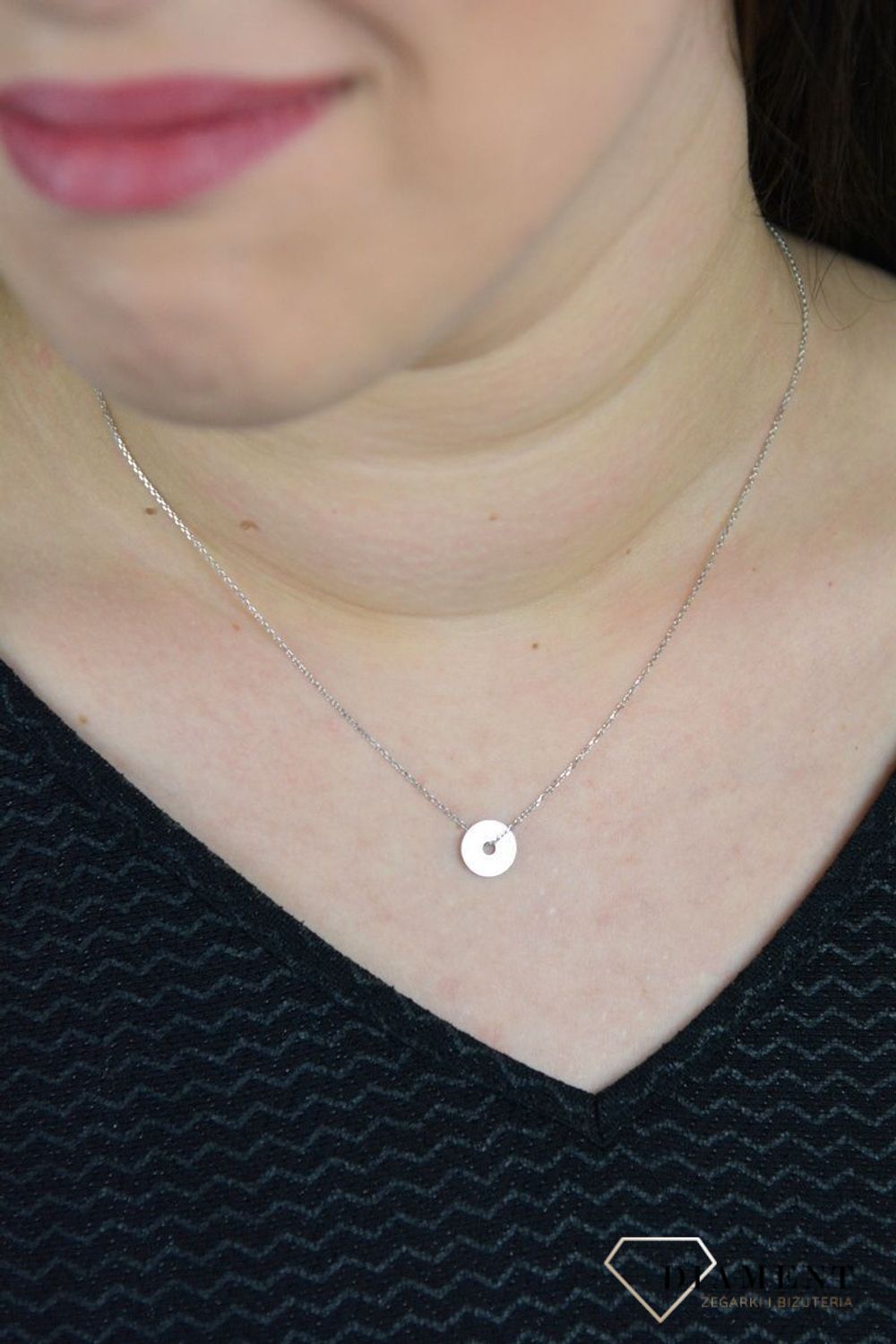 Srebrny naszyjnik celebrytka gładkie koło DIA-NSZ-KOLKO16-925.jpg
