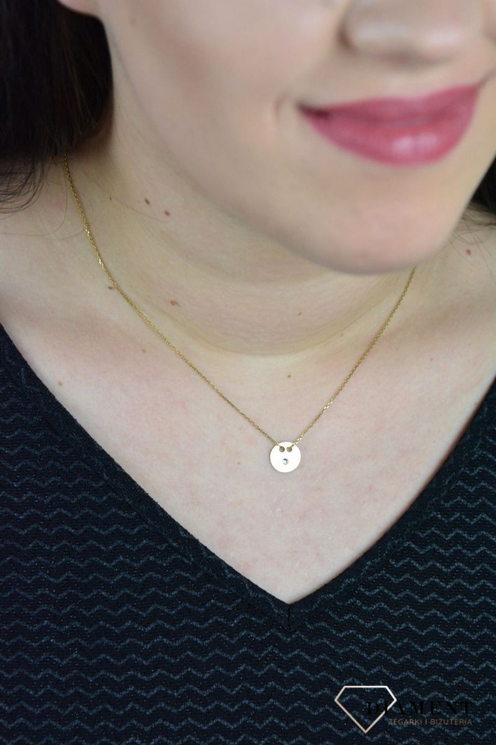 Srebrny naszyjnik celebrytka pozłacane kółko z cyrkonią DIA-NSZ-KOLKO19-925.jpg