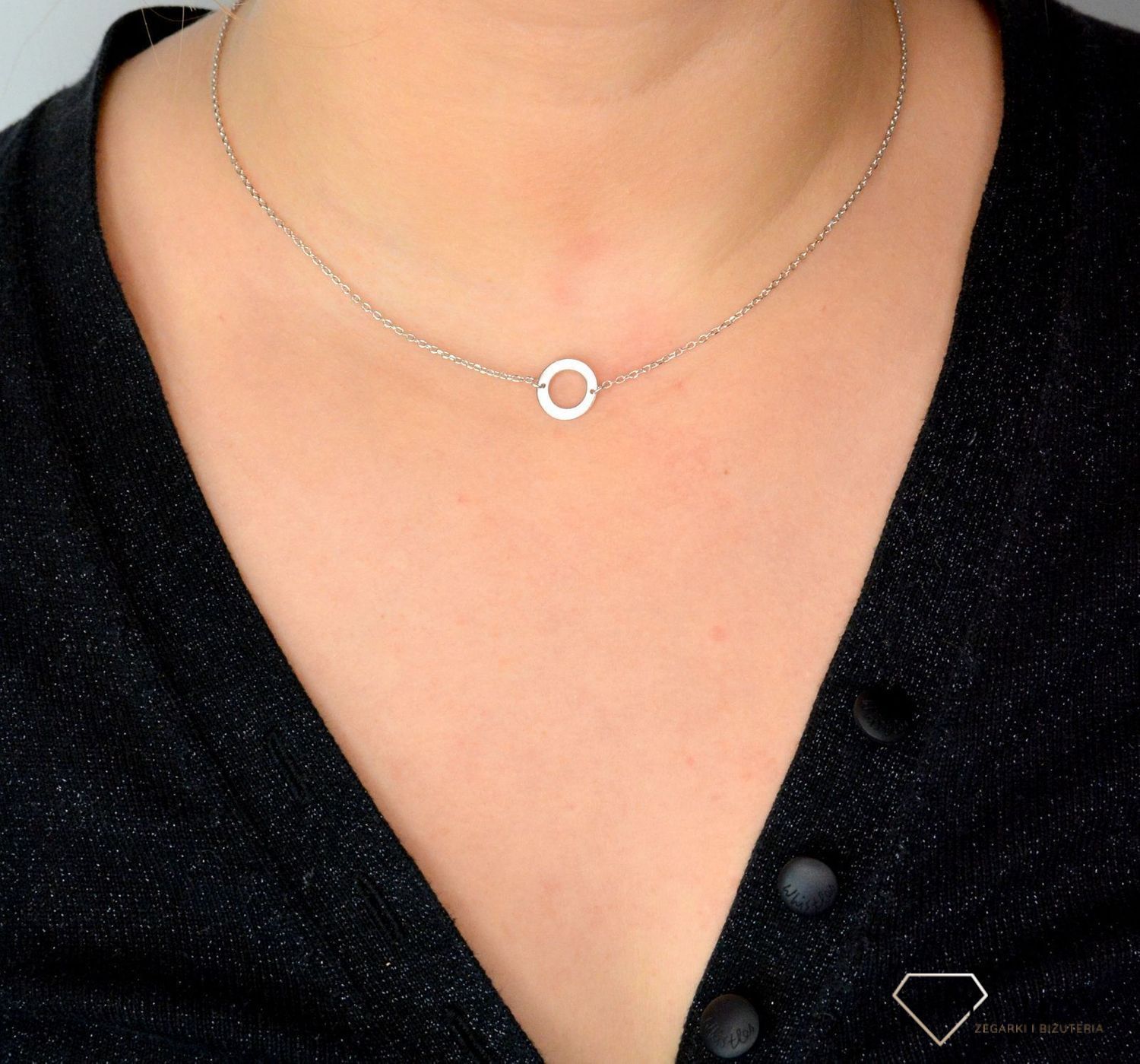Srebrny naszyjnik celebrytka gładkie kółko DIA-NSZ-KOLKO4-925.jpg