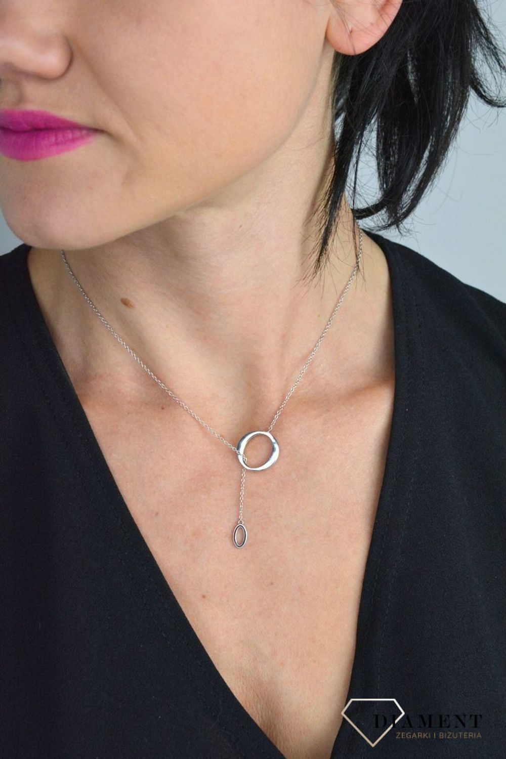 Srebrny naszyjnik krawatka kółko przekładane DIA-NSZ-KOLKO6-925.jpg