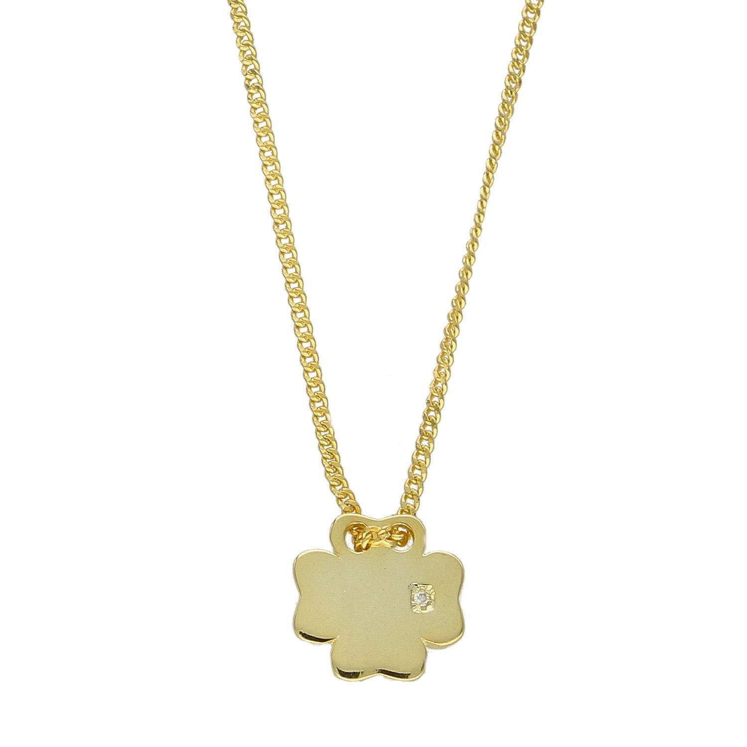 Srebrny naszyjnik celebrytka pozłacana koniczynka z cyrkonią DIA-NSZ-KONICZYNKA13-925.jpg