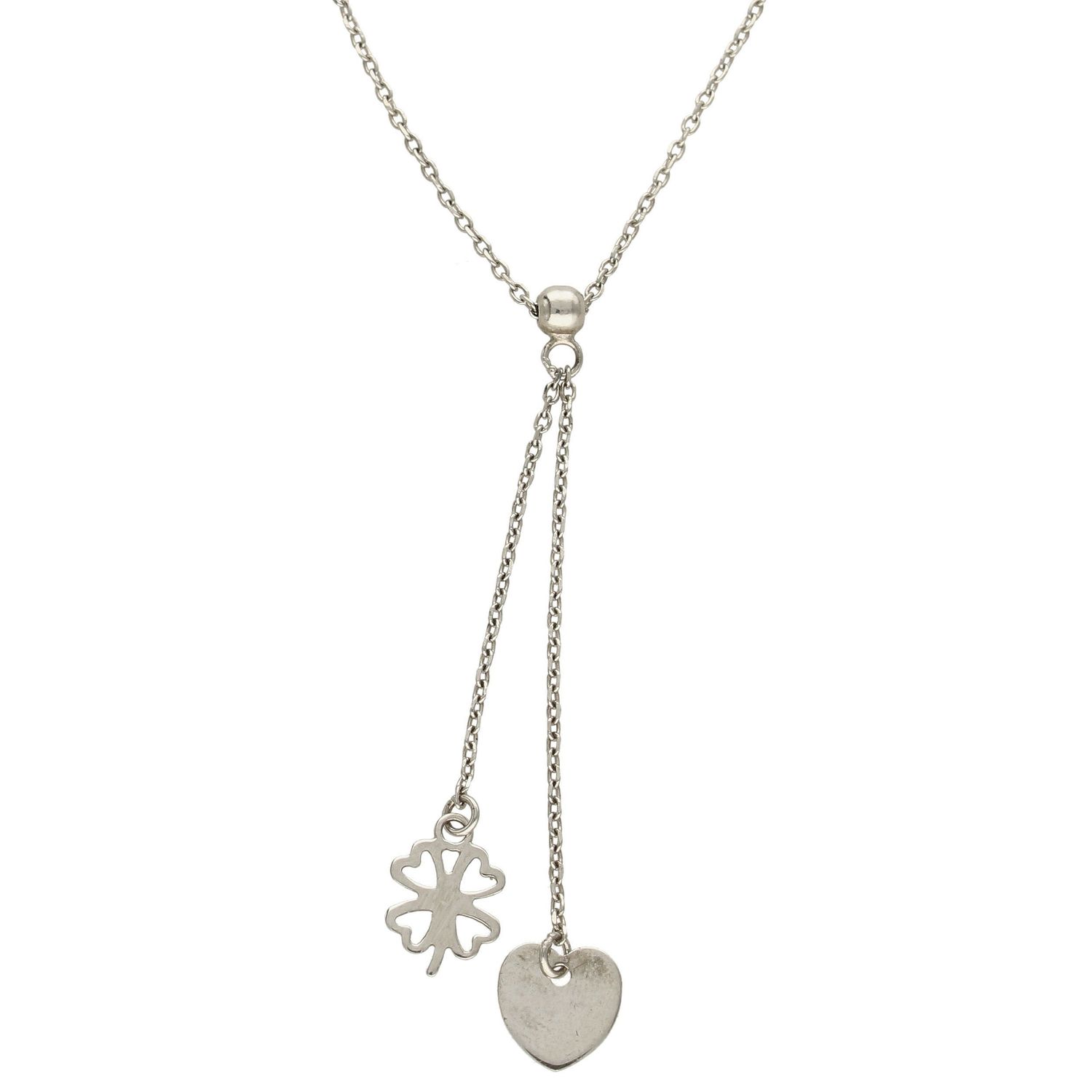 Srebrny naszyjnik celebrytka krawatka wiszące koniczynka i serce DIA-NSZ-KONICZYNKA2-925.jpg