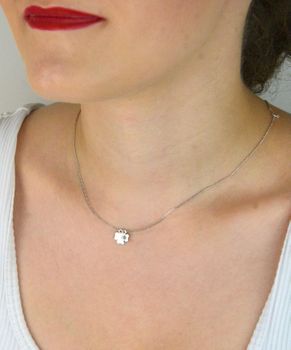 Delikatny srebrny naszyjnik celebrytka DIA-NSZ-KONICZYNKA3-925 z zawieszką w kształcie koniczynki. Próba 925, długość 38+3 cm, waga 2,18 g. Idealny jako talizman szczęścia lub prezent (3).JPG