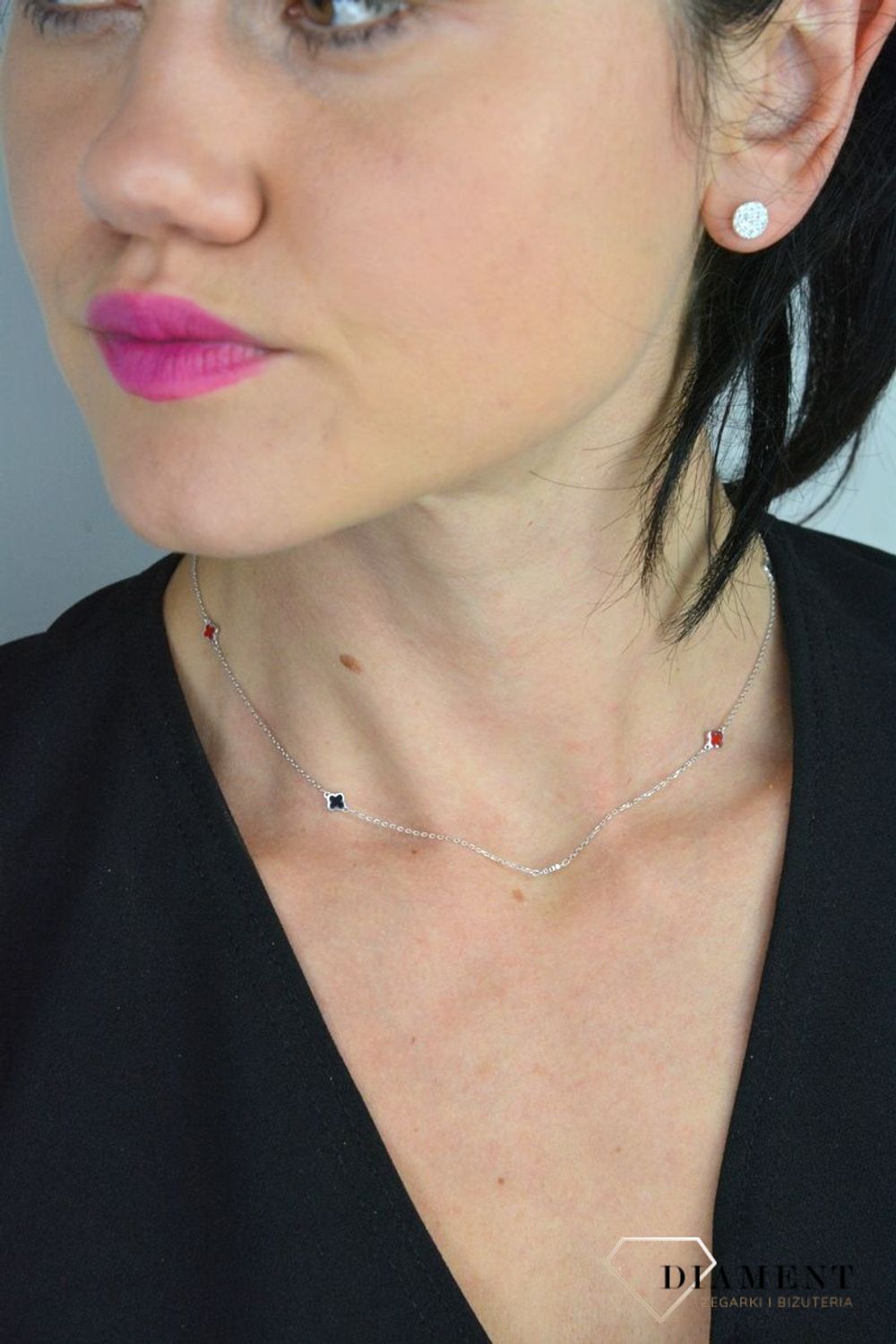 Naszyjnik srebrny 'kolorowa koniczynka' DIA-NSZ-KONICZYNKA8-925.jpg