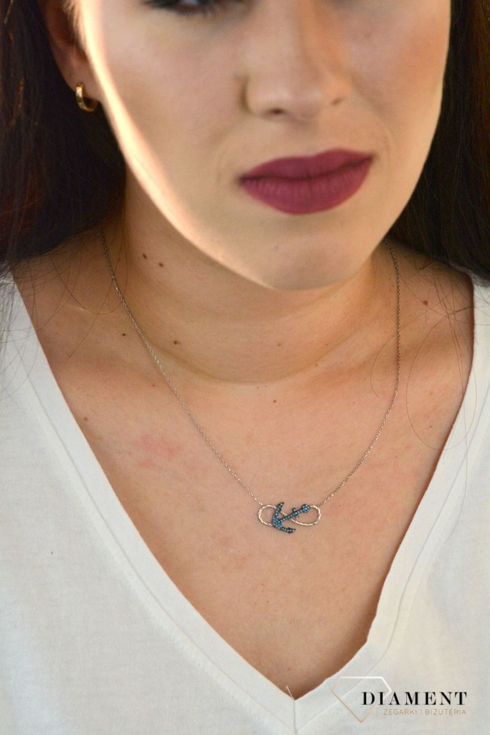 Naszyjnik srebrna celebrytka kotwica z nieskończonością DIA-NSZ-KOTWICA2-925.jpg