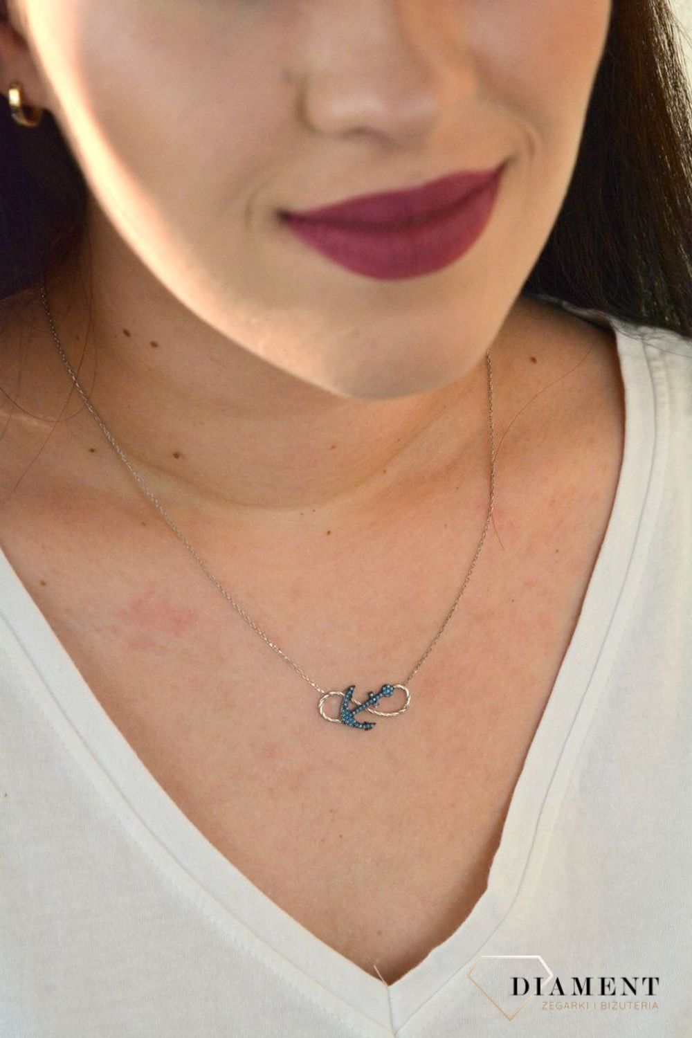 Naszyjnik srebrna celebrytka kotwica z nieskończonością DIA-NSZ-KOTWICA2-925.jpg