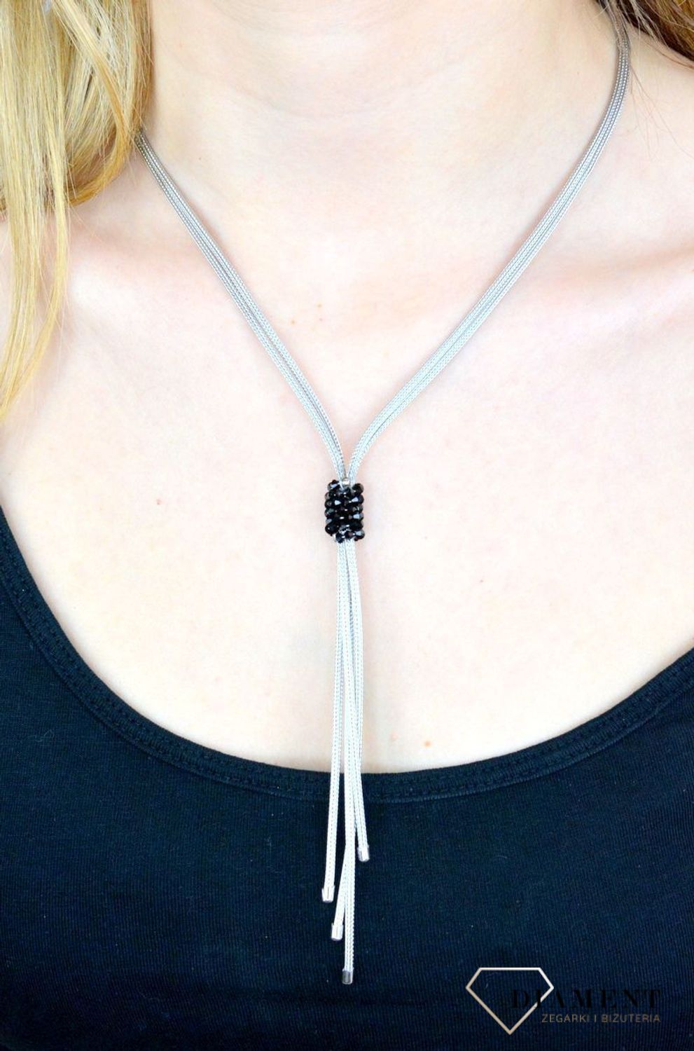 Srebrny naszyjnik krawatka biżuteria artystyczna DIA-NSZ-KRAWATKA-SREBRNA-925. Efektowny naszyjnik doskonale sprawdzi się jako prezent. Darmowa dostawa. Srebrny naszyjnik typu krawatka to propozycja dla kobiety gustującej w.jpg