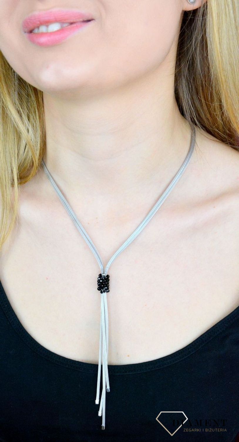 Srebrny naszyjnik krawatka biżuteria artystyczna DIA-NSZ-KRAWATKA-SREBRNA-925. Efektowny naszyjnik doskonale sprawdzi się jako prezent. Darmowa dostawa. Srebrny naszyjnik typu krawatka to propozycja dla kobiety gustującej w.jpg